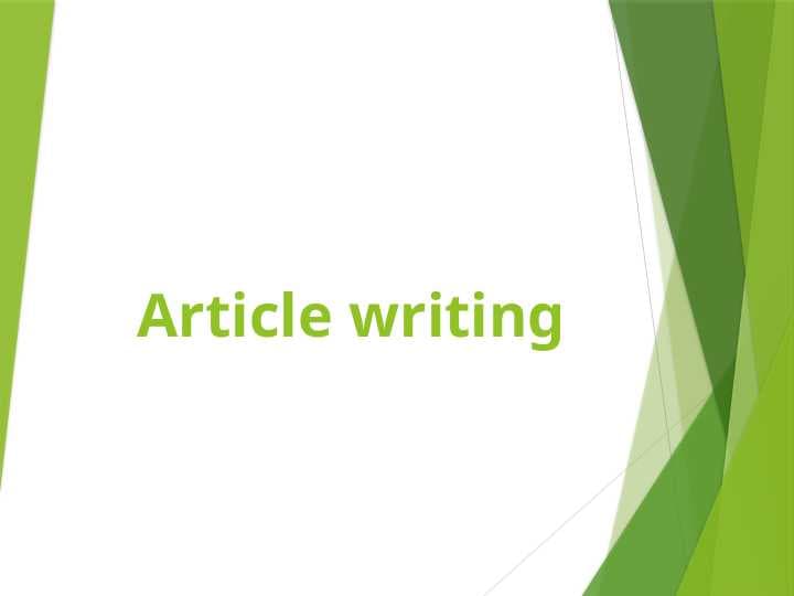 Article writing