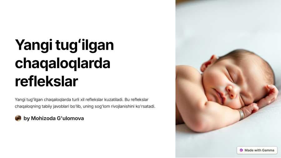 Yangi tugʻilgan chaqaloqlarda reflekslar