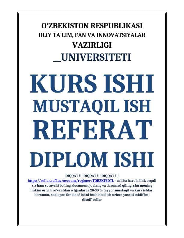 STANDART VA UNING TURLARI
