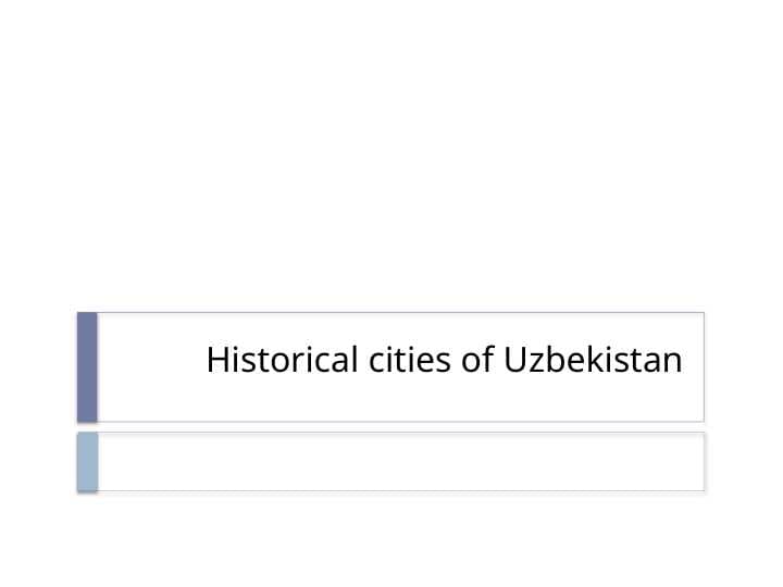 Historical cities of Uzbekistan
