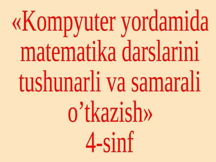 4-sinf. matematika
