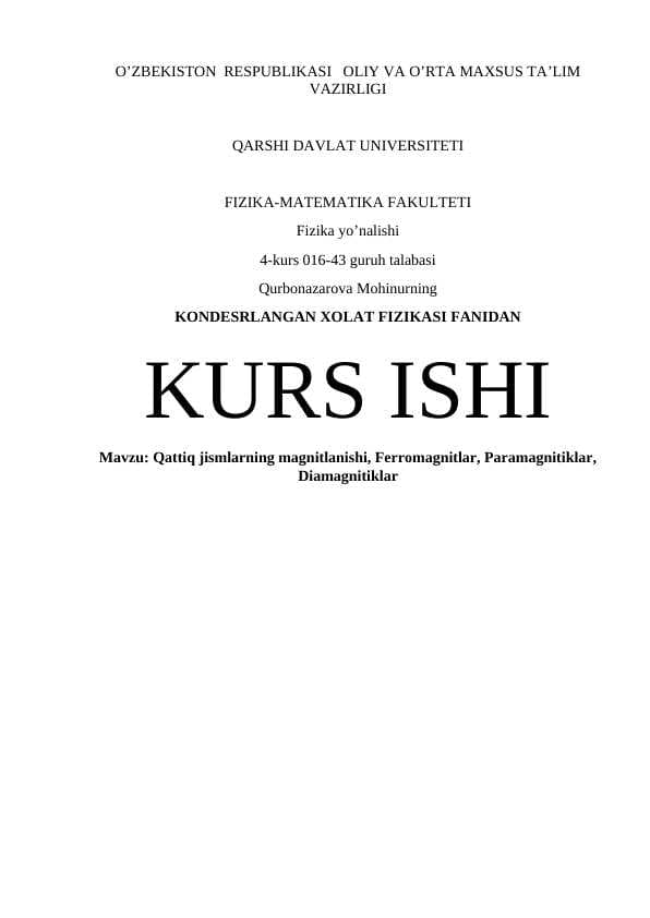 Qattiq jismlarning magnitlanishi, Ferromagnitlar, Paramagnitiklar, Diamagnitiklar