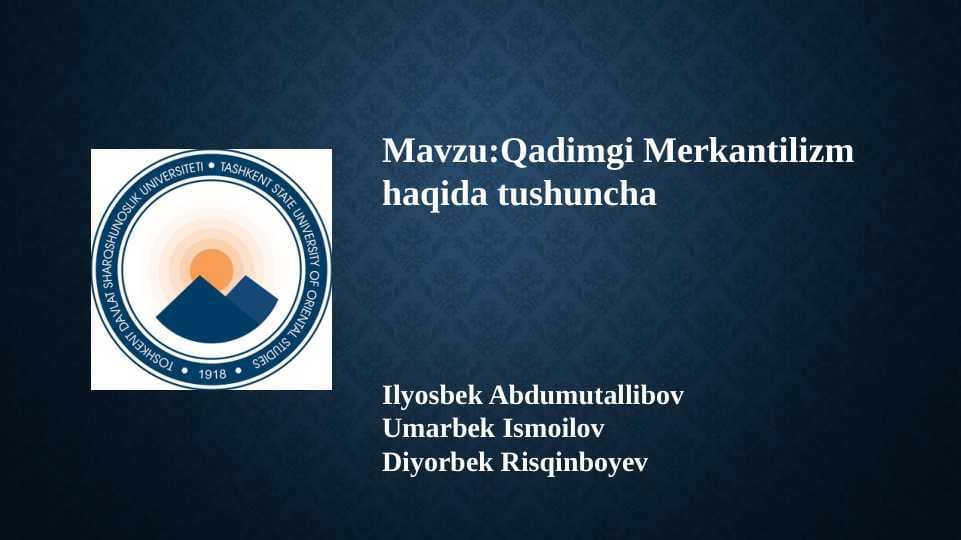 merkantilizm prizentatsiya 10 betlik
