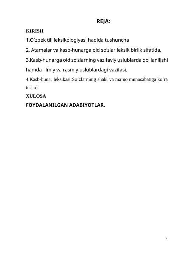 kasb-hunar leksikasi