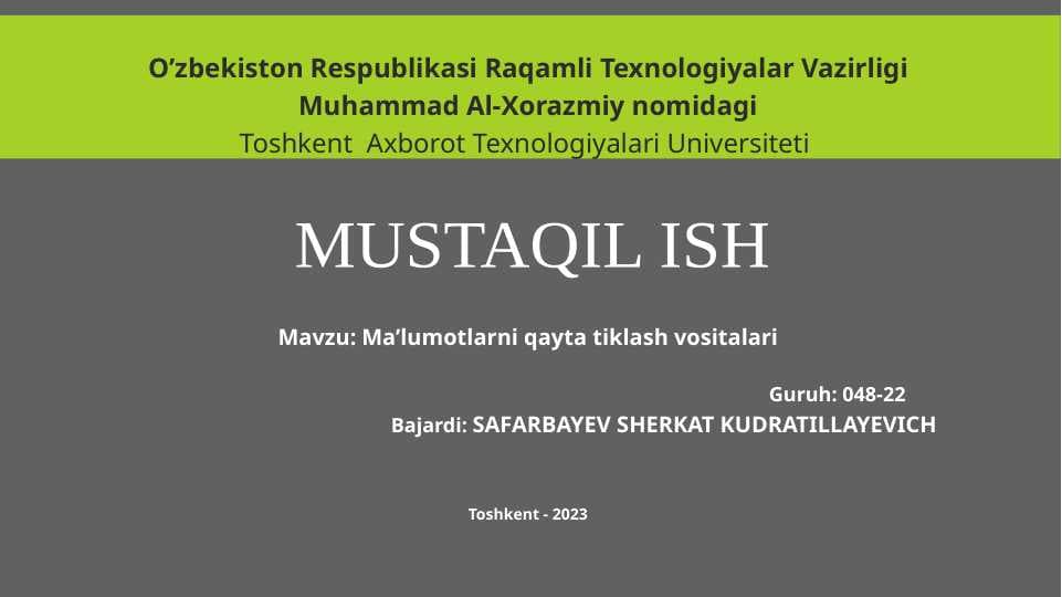 Ma’lumotlarni qayta tiklash vositalari