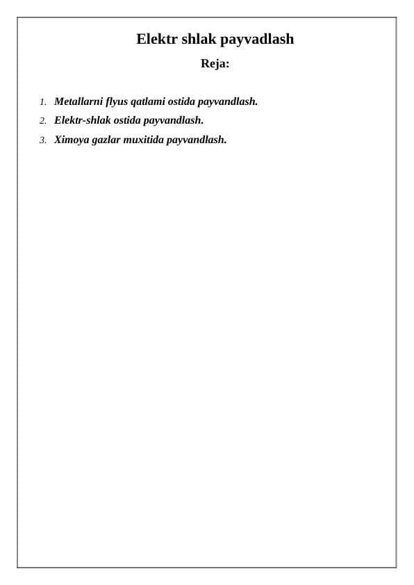 Elektr shlak payvadlash