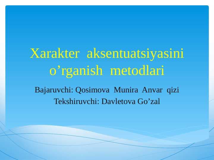 Xarakter aksentuatsiyasi
