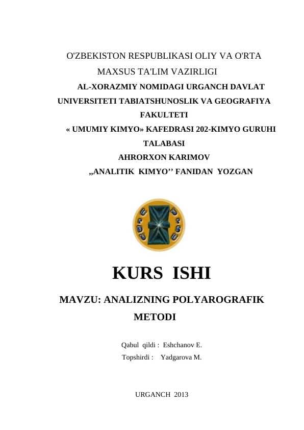 Analizning pоlyarоgrafik mеtоdi
