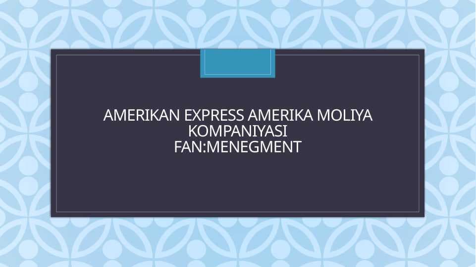 Amerikan express Amerika moliya kompaniyasi