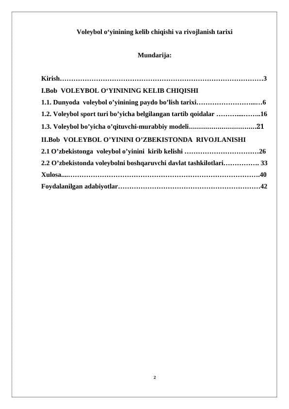 Voleybol o’yinining kelib chikishi va rivojlanish tarixi