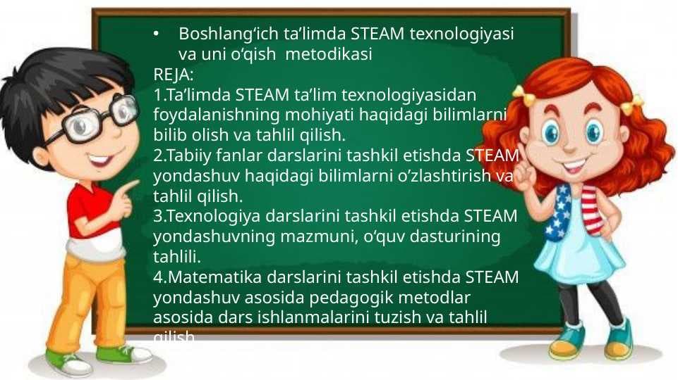 Boshlang‘ich ta’limda STEAM texnologiyasi va uni o‘qish  metodikasi