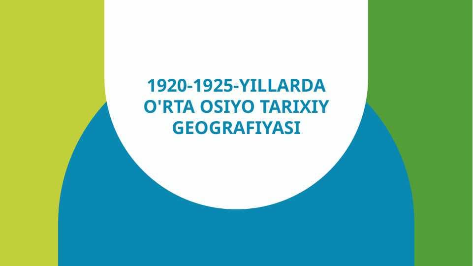 1920-1925-yillarda O'rta Osiyo tarixiy geografiyasi