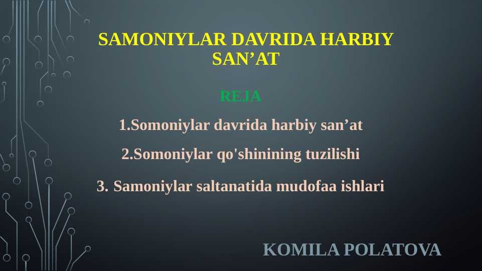 Samoniylar davrida harbiy san’at