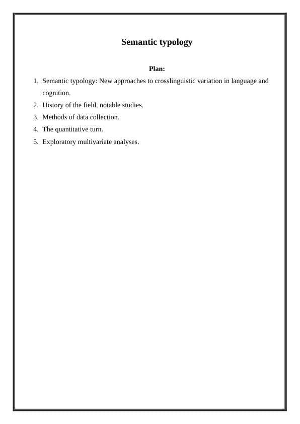 Semantic typology
