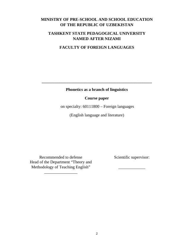 Phonetics as a branch of linguistics
