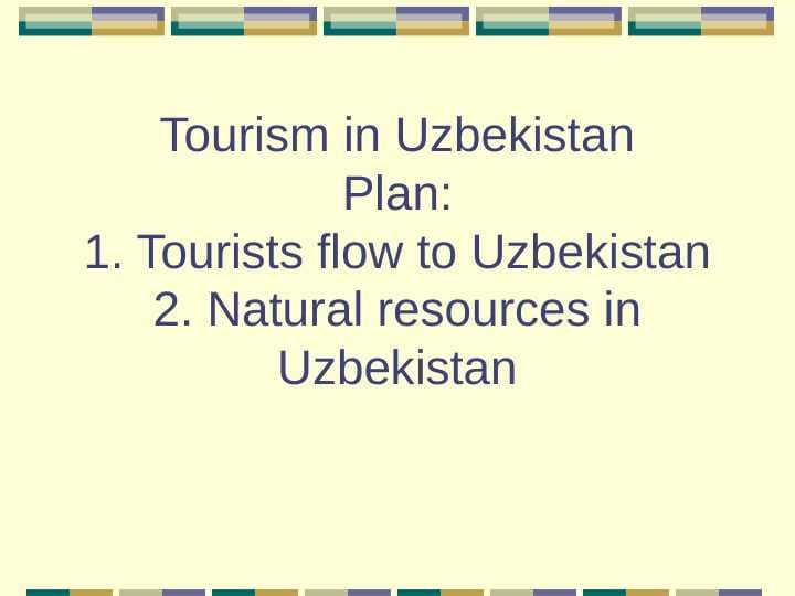 Tourism in Uzbekistan