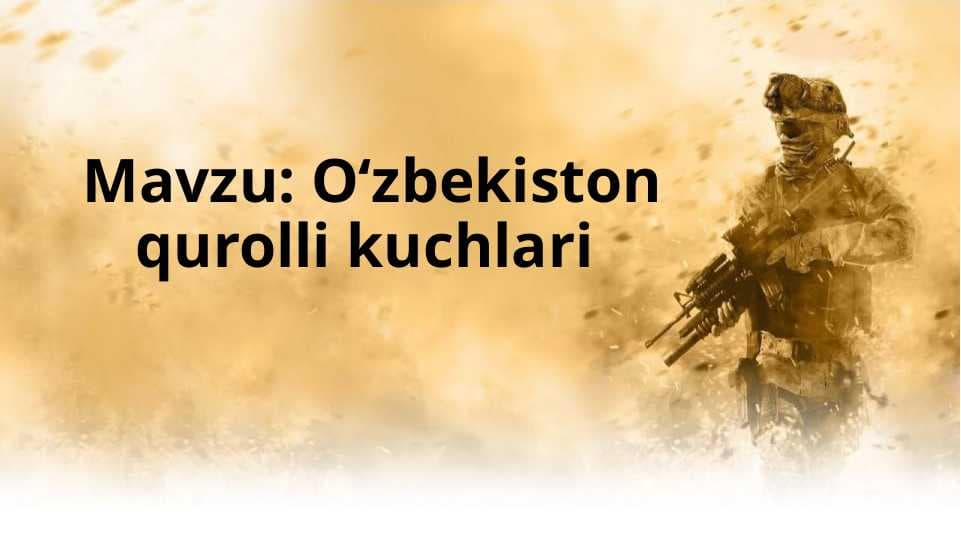 Oʻzbekiston qurolli kuchlari