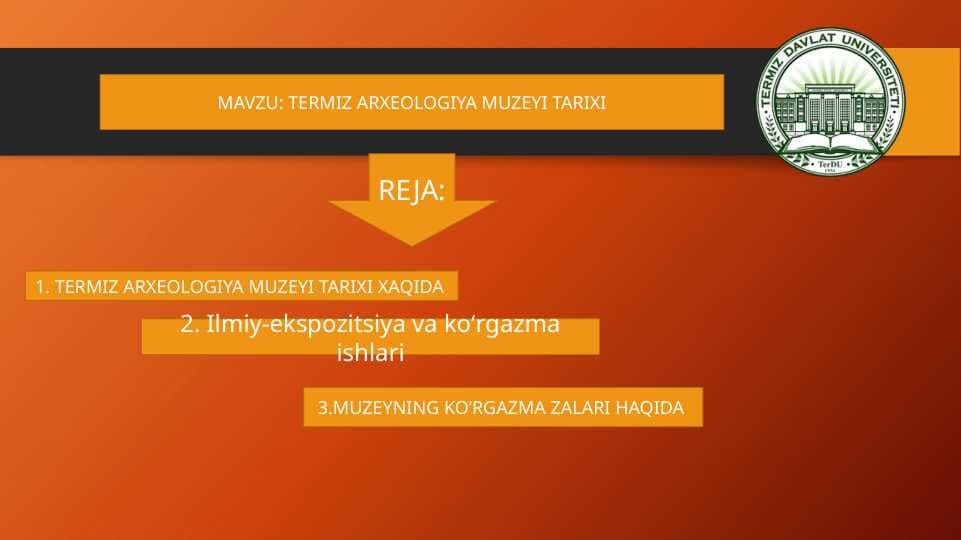 TERMIZ ARXEOLOGIYA MUZEYI TARIXI