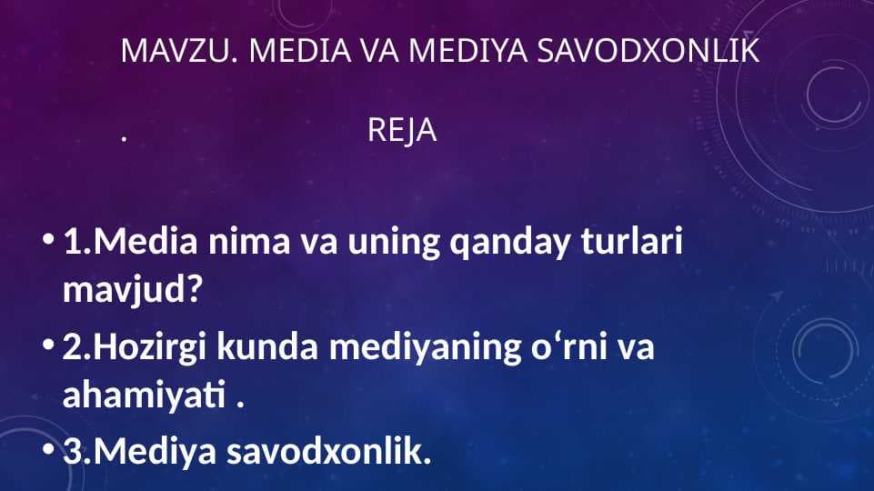 Media va mediya savodxonlik