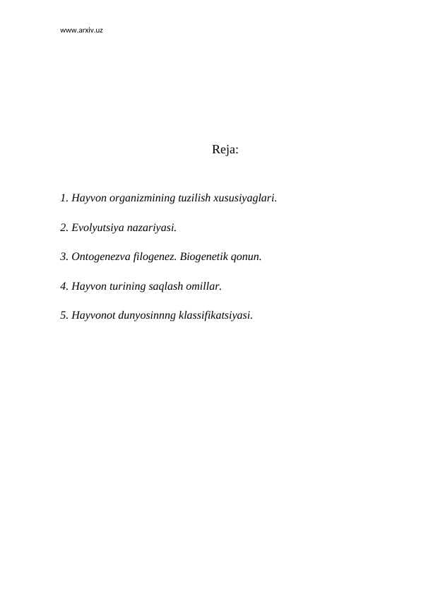 hayvon-organizmlarining-tuzilish-xususiyatlari-evolyutsiya-nazariyasi-antogenez-va-filogenez-hayvonlarning-klassifikatsiyasi