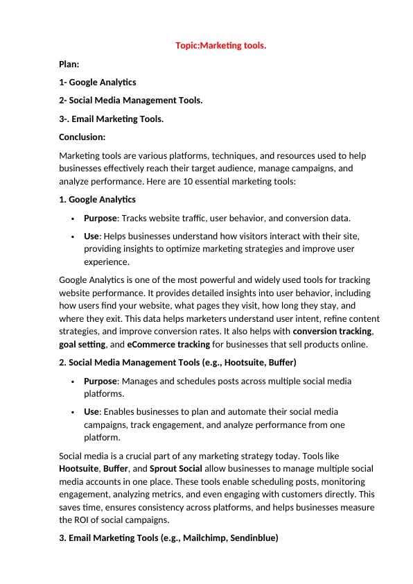 Marketing tools.