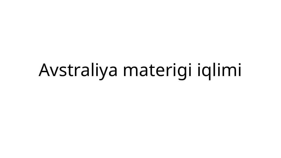 Avstraliya materigi iqlimi