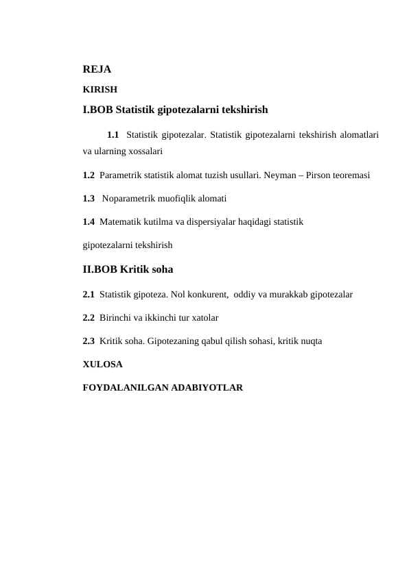 Birinchi va ikkinchi tur xatoliklar. Neyman Pirson teoremasi