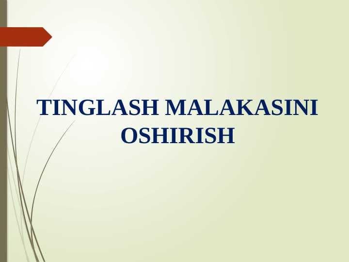 tinglash malakasini oshirish