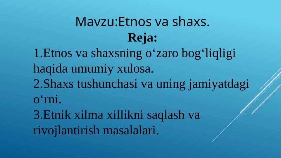 Etnos va shaxs