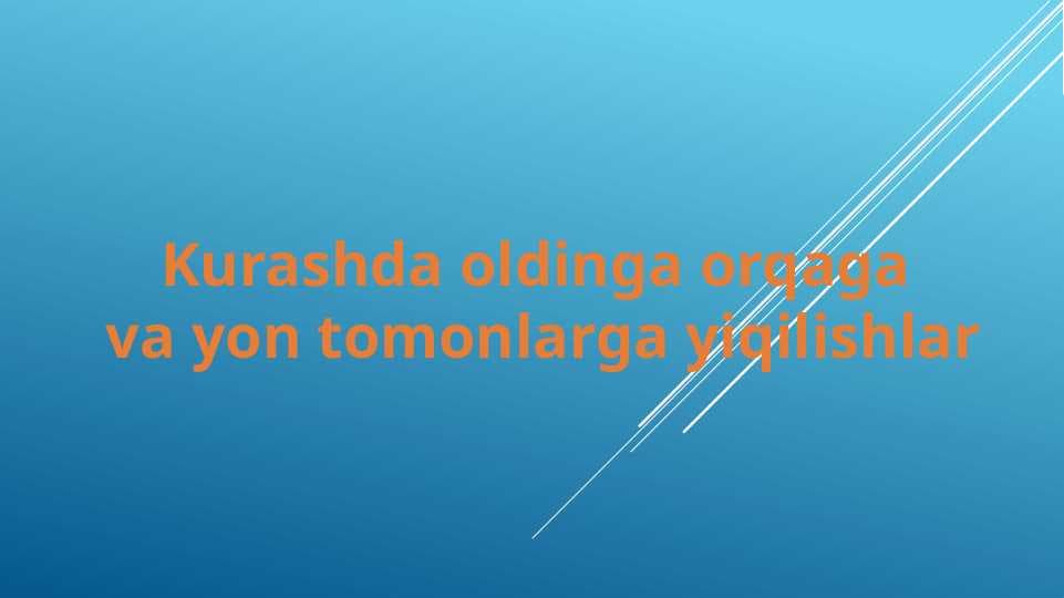 Kurashda oldinga orqaga  va yon tomonlarga yiqilishlar
