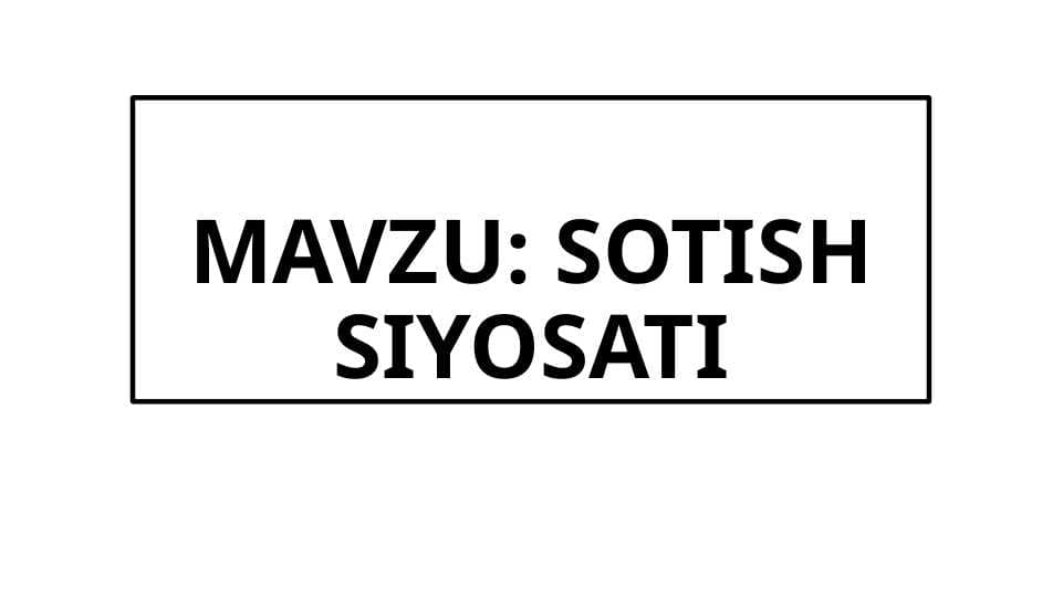 SOTISH SIYOSATI