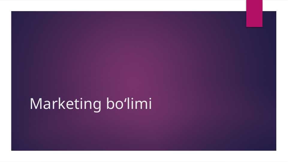 Marketing bo‘limi