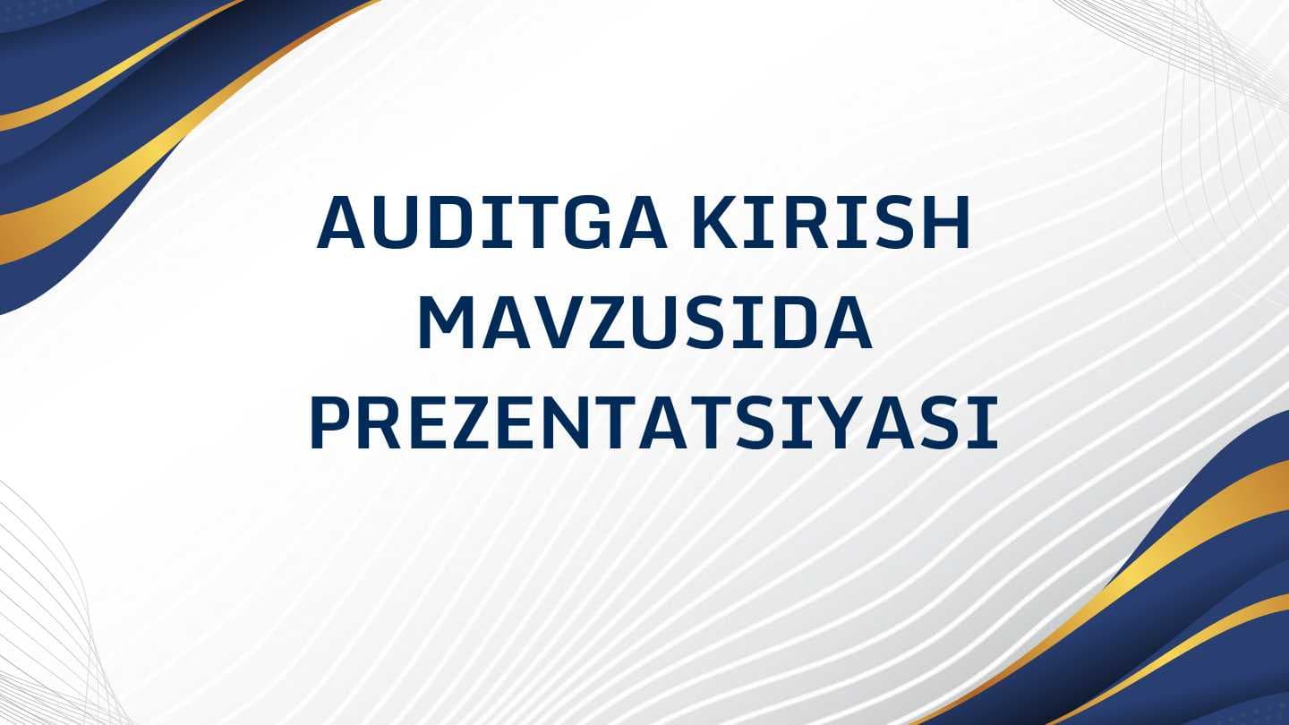 Auditga kirish mavzusida  Prezentatsiyasi