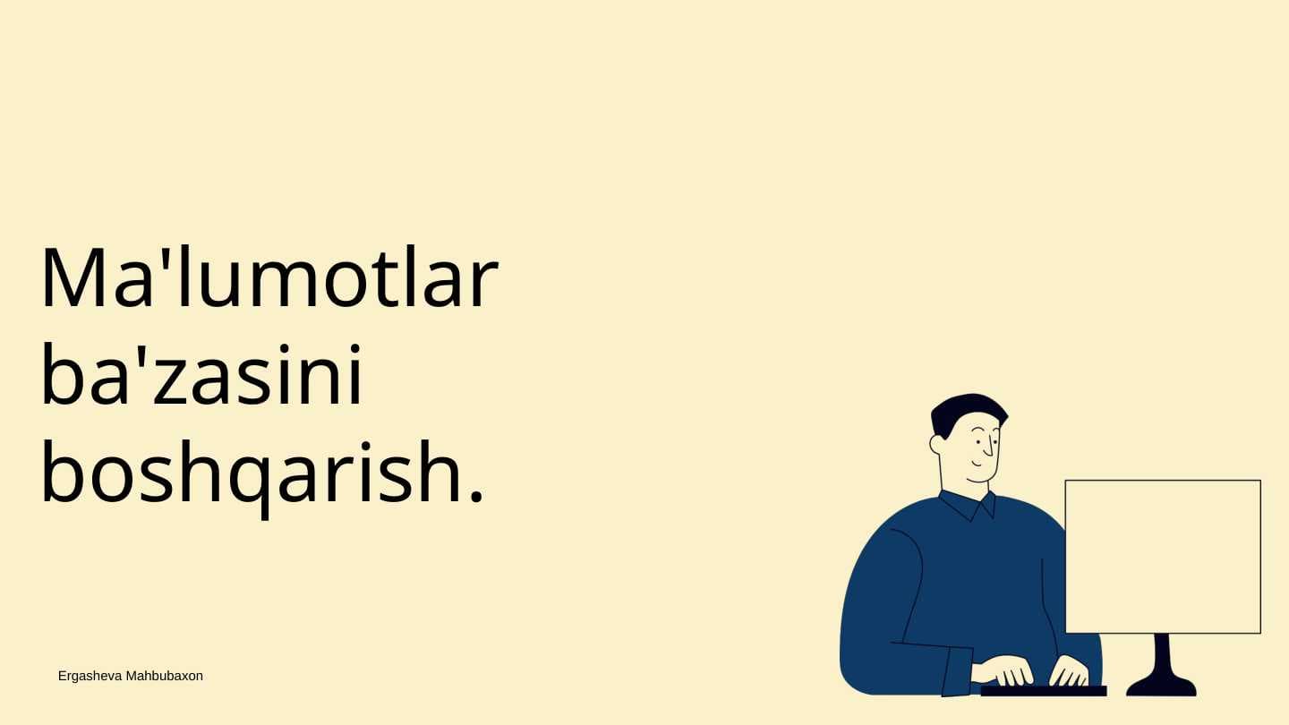 Ma lumotlar ba zasini boshqarish.