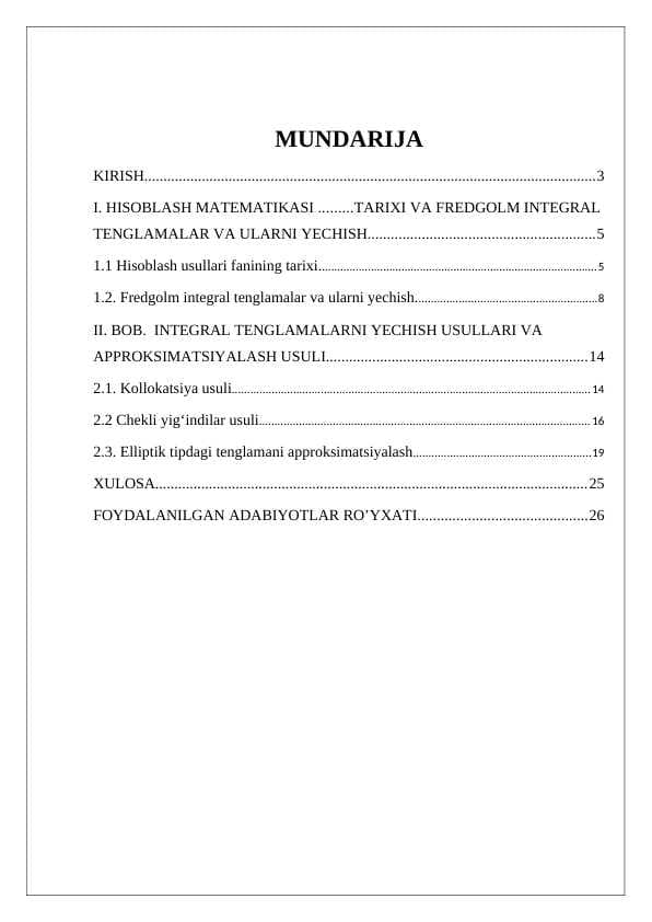 Integral (Fredgolm) tenglamani yadroni approksimatsiya