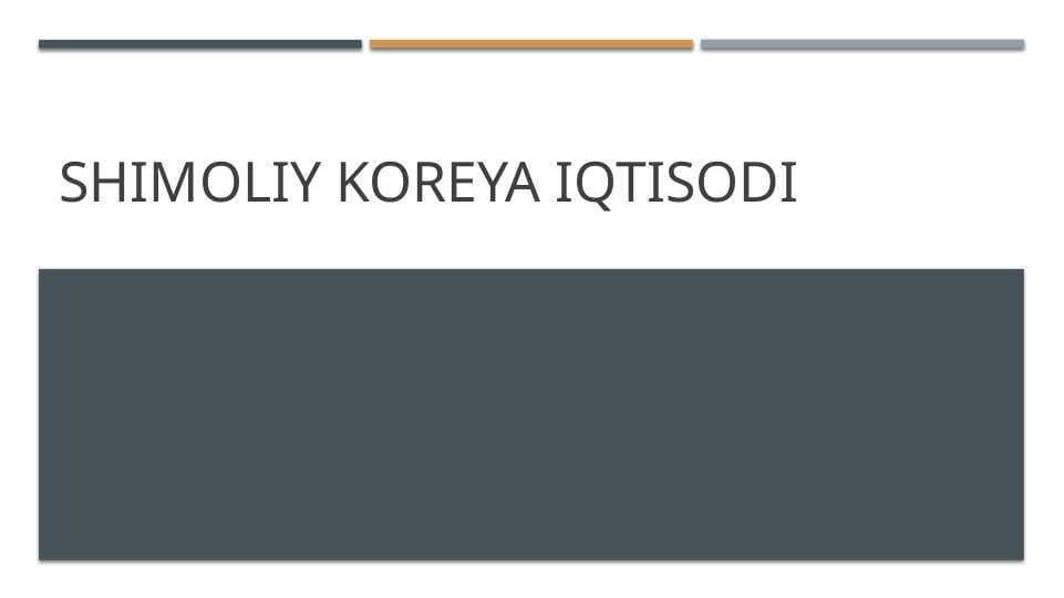 Shimoliy koreya iqtisodi