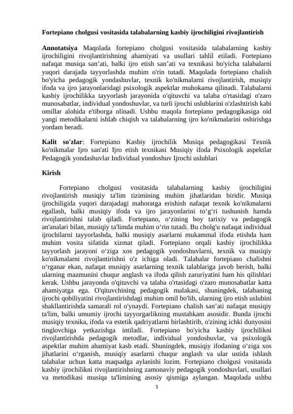 Fortepiano cholgusi vositasida talabalarning kasbiy ijrochiligini rivojlantirish maq.docx