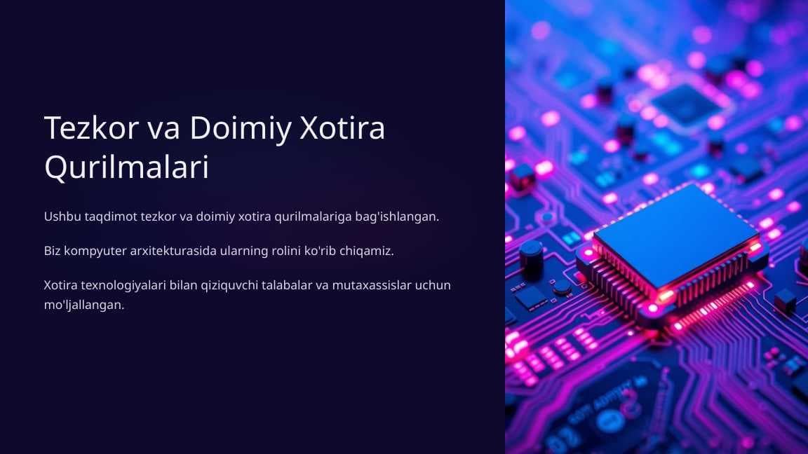 Tezkor va Doimiy Xotira Qurilmalari