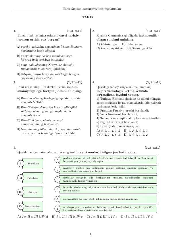 Tarix milliy setifikat