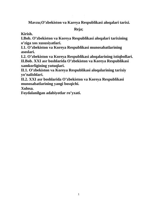 O’zbekiston va Kareya Respublikasi aloqalari tarixi
