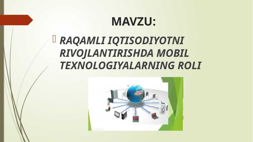 raqamli iqtisodiyotni rivojlantirishda mobil texnologiyalarning roli