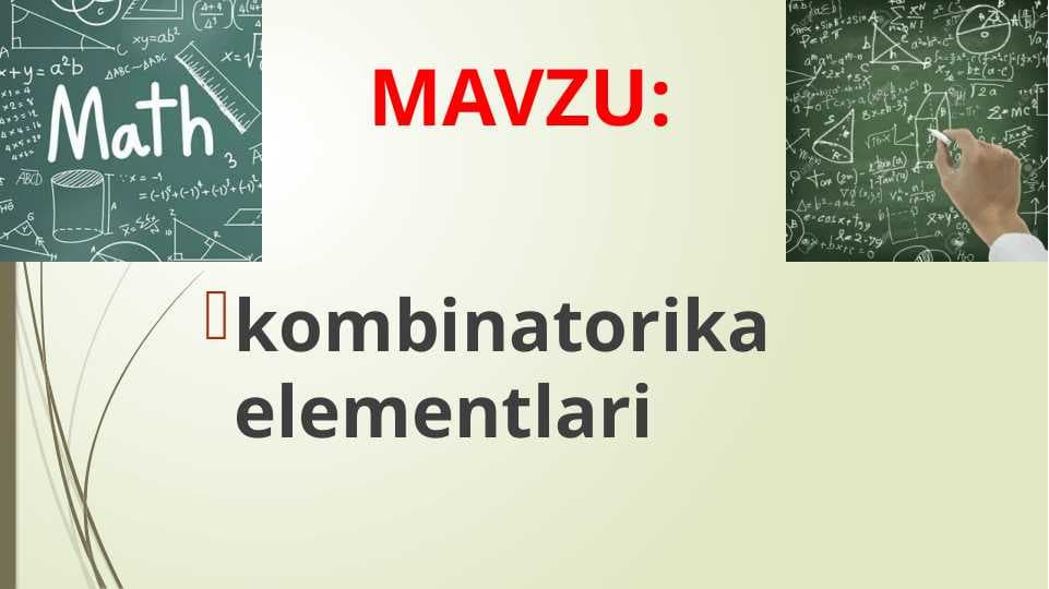 kombinatorika elementlari