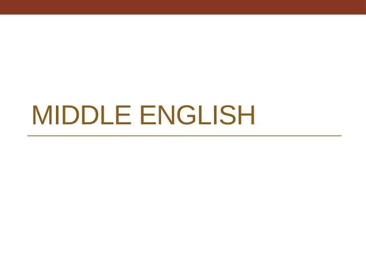 Middle English