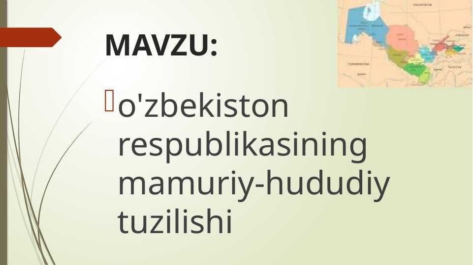 o'zbekiston respublikasining mamuriy-hududiy tuzilishi