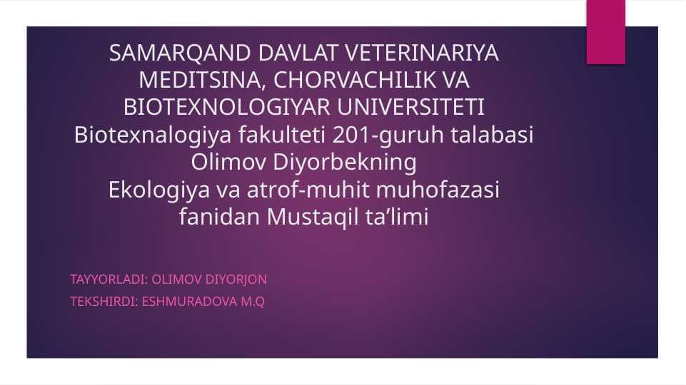 Oʻzbekistonda oʻsimlik va hayvonot dunyosi