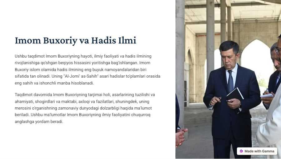 Imom-Buxoriy-va-Hadis-Ilmi Taqdimot