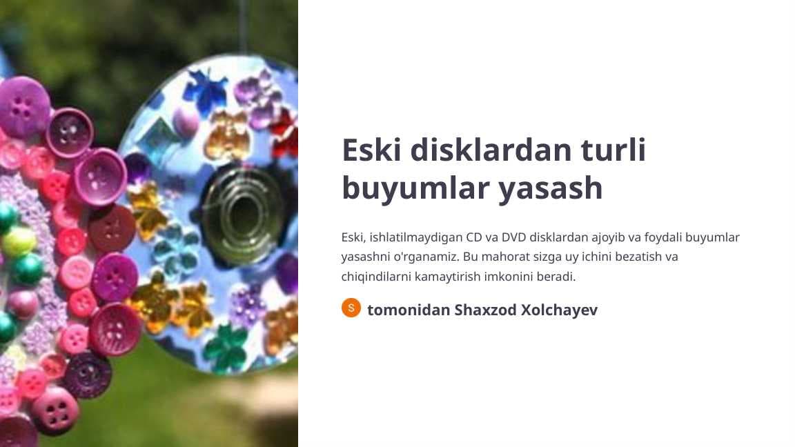Eski disklardan turli buyumlar yasash