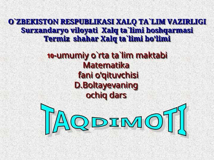 Massa o’lchov birliklari. Klogramm. Gramm.