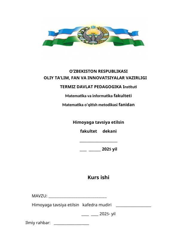Matematikani o’qitishning ahamiyati va metodik asoslari