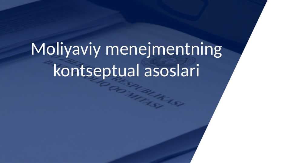 Moliyaviy menejmentning kontseptual asoslari